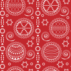 Christmas and New Year seamless background with balls