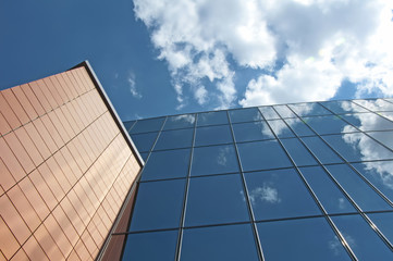Office building on a blue sky
