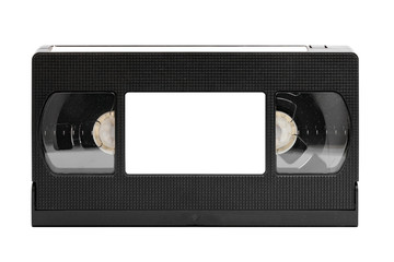 old video tape (cassette), isolated on white (clipping paths)