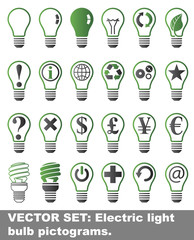 Vector set electric light bulb pictograms © teracreonte