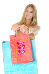 Beautiful girl with shopping bags