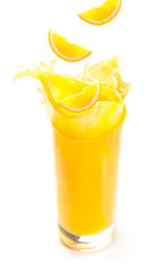 Naklejka na ściany i meble orange juice and slices