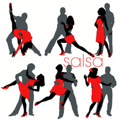 Salsa silhouettes set