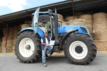 Farmer with his tractor