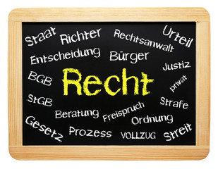 Obraz premium Recht Konzept Tafel