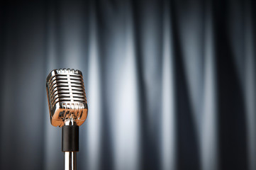 Audio microphone against the background