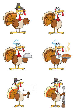 Turkey Cartoon Characters-Vector Collection