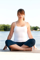 Fototapeta na wymiar Woman doing yoga