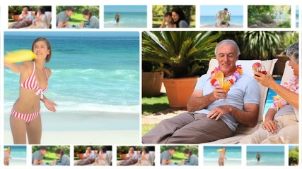 Montage of different families sharing moments together