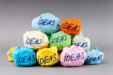 Rejected idea concept with paper