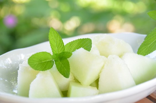 melon with mint