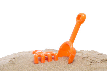 beach shovel and rake