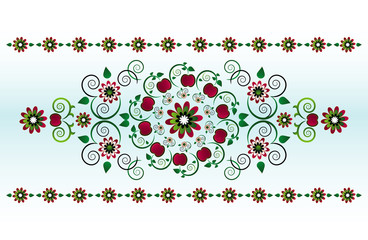 horizontal ornament with flower