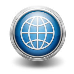 Icono borde metalico simbolo global