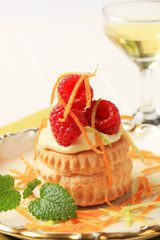 Cream filled puff pastry shell
