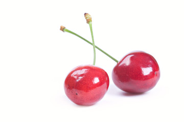 Red ripe cherries