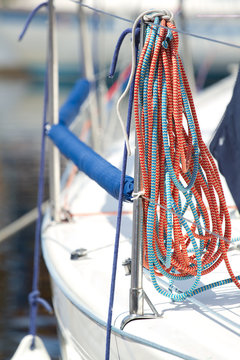 Nautical rope aboard a yacht