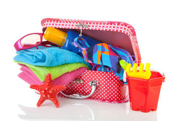 Going on vacation over white background