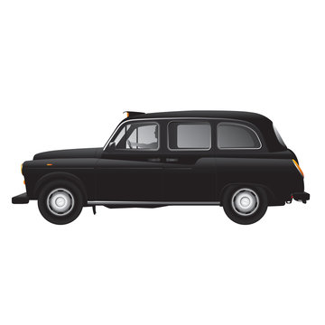 Fototapeta London symbol -  black cab - isolated - very detailed