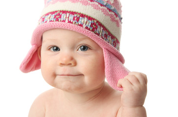 Baby wearing winter hat