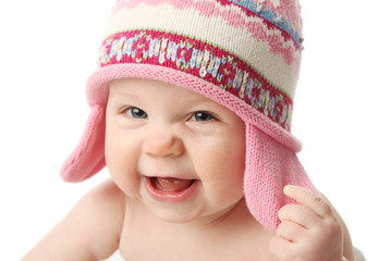 Baby wearing winter hat