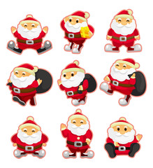 cartoon santa claus Christmas  icon set.