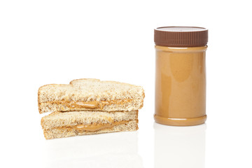 Fototapeta na wymiar A peanut butter sandwhich