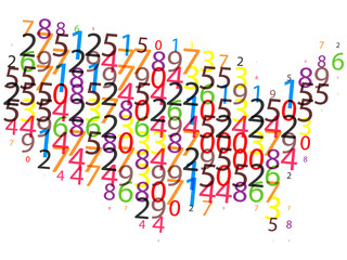 american map made of digits