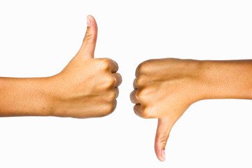 Thumb up and thumb down