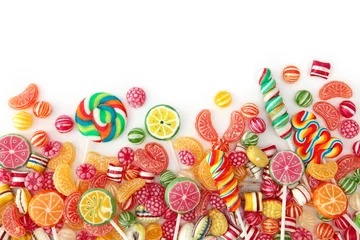 Foto op Plexiglas Gemengde kleurrijke fruitbonbon close-up © Elena Schweitzer