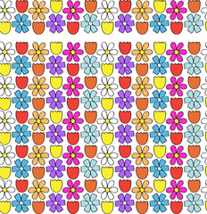 Flower border / seamless pattern