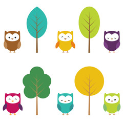 Owls and trees