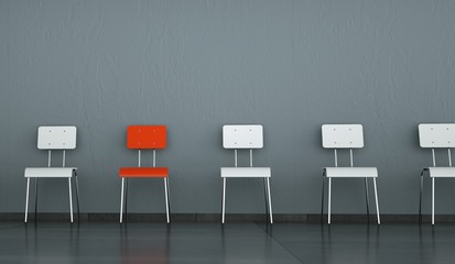 Wohndesign - roter Stuhl 2