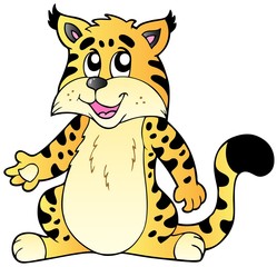 Naklejka premium Cartoon lynx