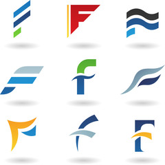 Vector illustration of abstract icons based on the letter F
