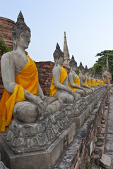 Row Stone Buddha Statue, Thailand