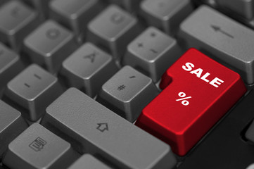 Sale auf roter Enter Taste