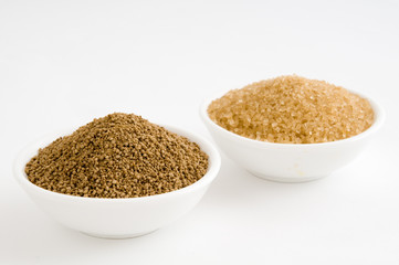 Vollrohrzucker und brauner Zucker