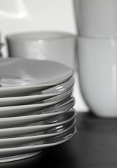 Obraz premium Teller und Becher