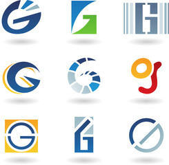 Vector illustration of abstract icons based on the letter G