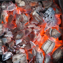 Burning coals