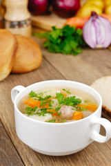 Meatballs soup