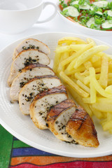 Chicken breast with french fries