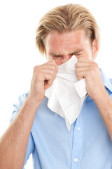 young man allergy