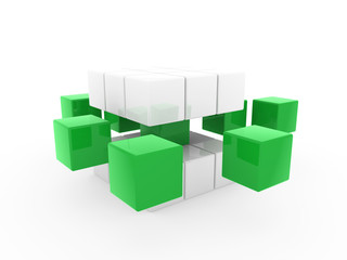Obraz premium 3d cube green white