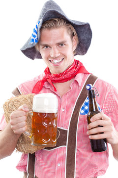 bavarian man with beer