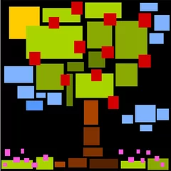 Papier Peint photo Lavable Abstraction classique apple tree