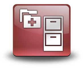 Red 3D Effect Icon "Medical Records"