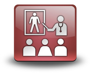 Red 3D Effect Icon "Health Education"