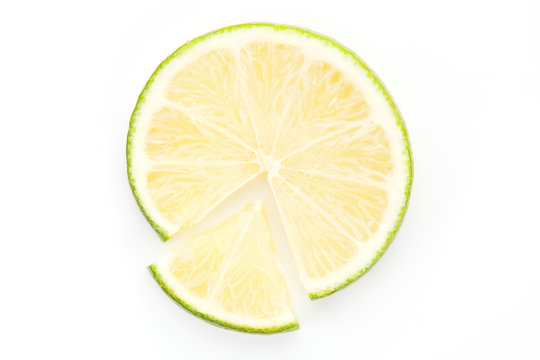 Lime slice isolated.